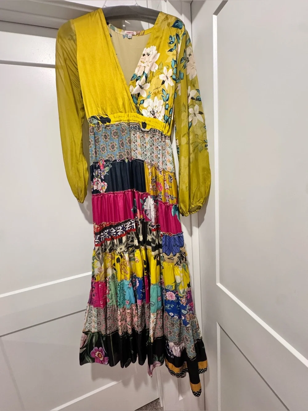 Johnny Was Bohemian Patchwork Maxi Dress in Yellow - Floral Mix - Picture 2 of 9